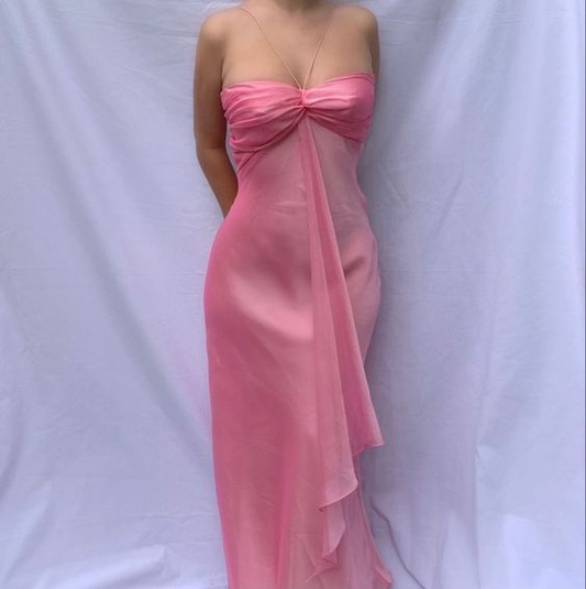 Pink Sheath Long Prom Dresses Sweet Formal Party Dress J2664