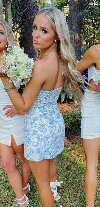 Strapless Blue Sheath Homecoming Dress Short Prom Dress 2519 - As picture / US 0 Strapless Blue Sheath Homecoming Dress Short Prom Dress 2519 - As picture / US 0
