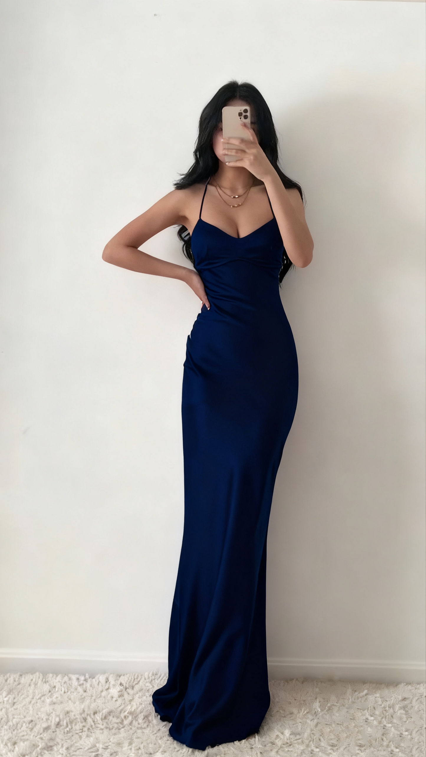 Halter Neck Pink Prom Dresses Sheath Backless Satin Party Gown Evening Dress 2271