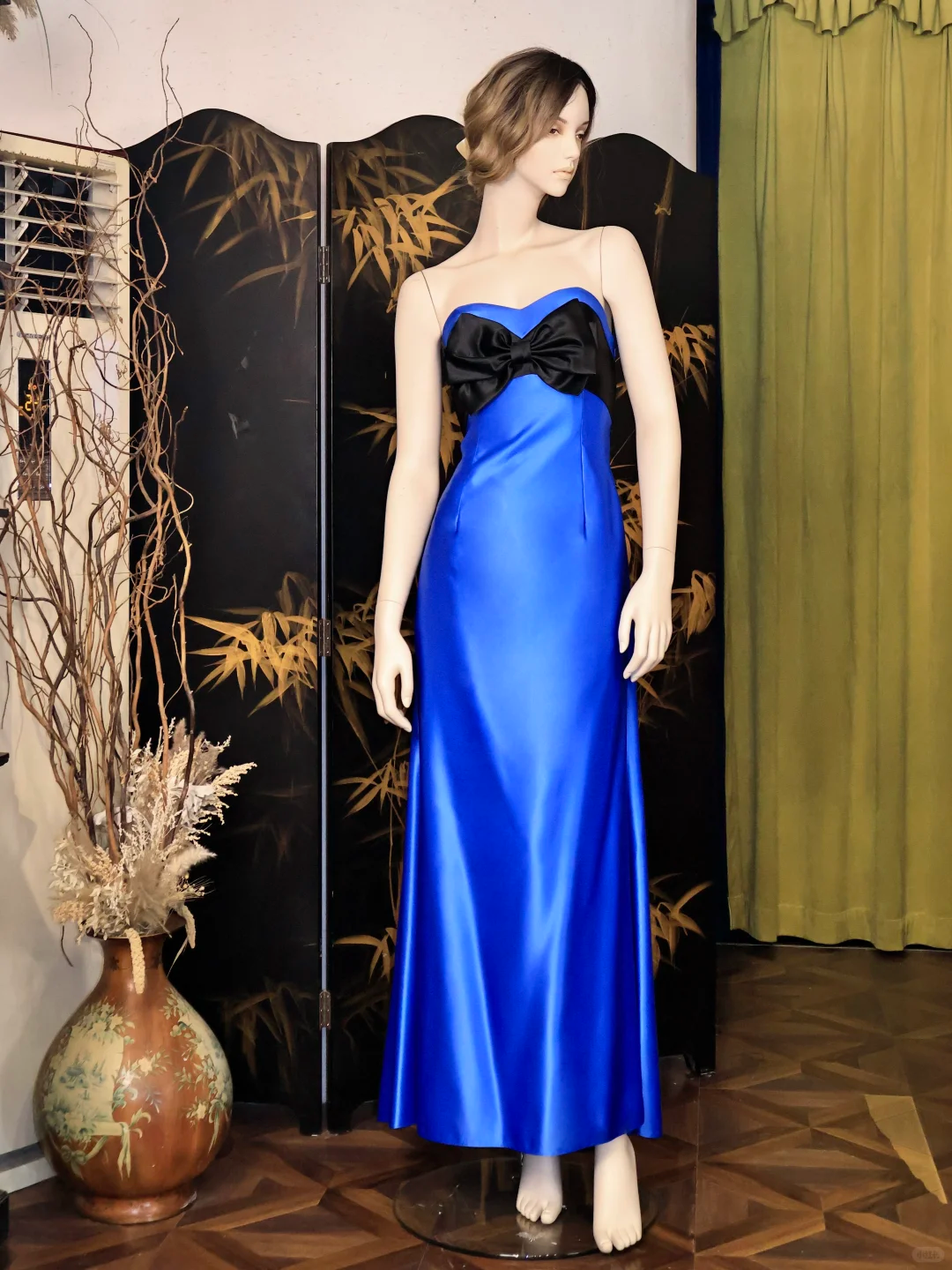 Strapless Mermaid Long Prom Dress Blue Evening Dress J8037