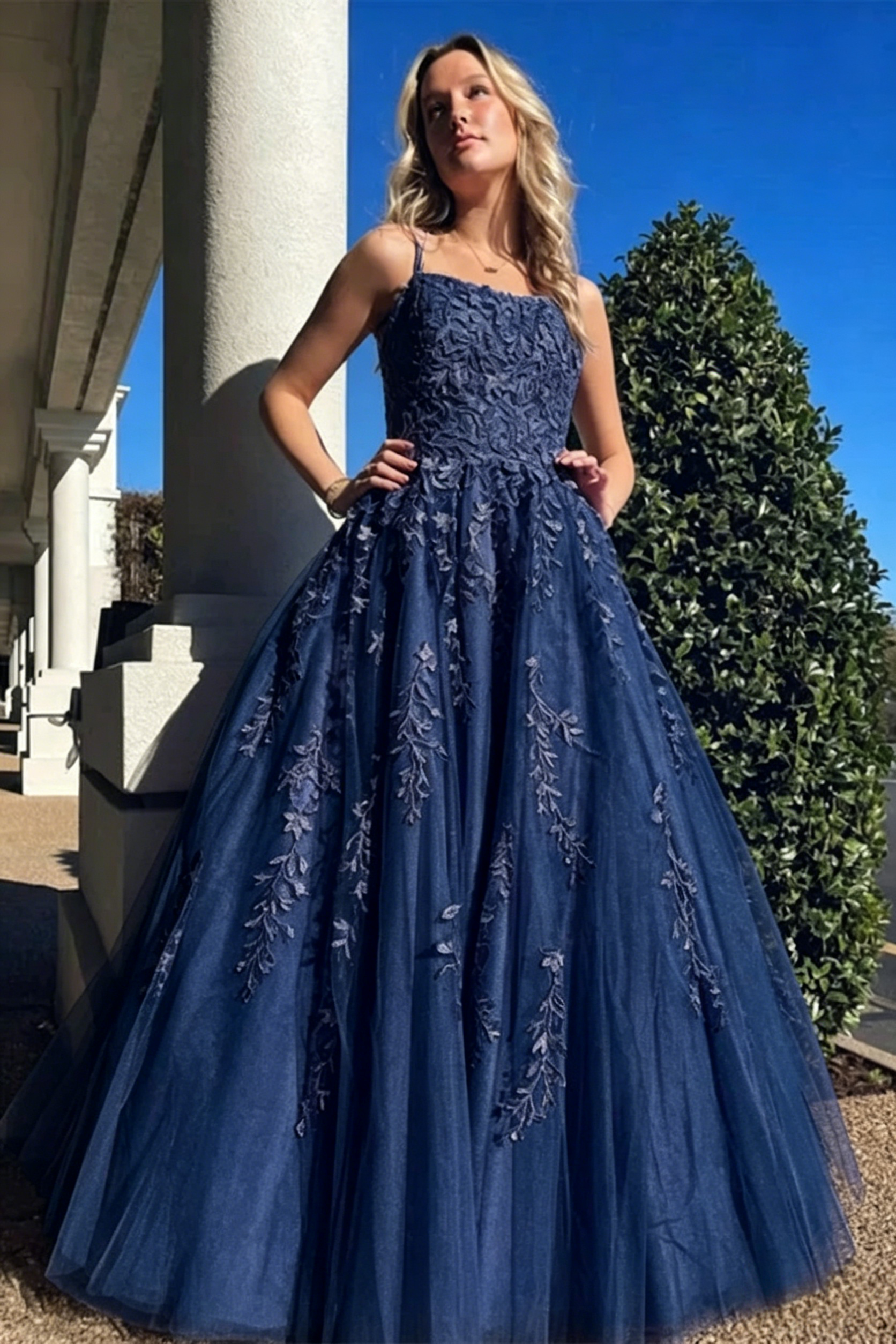 A Line Lavender Tulle Prom Dresses Lace Formal Party Ball Gown 2317   JulyProm