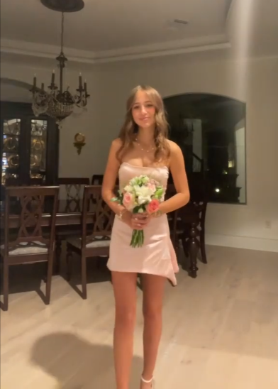 Robe de soirée courte rose sans bretelles, coupe trapèze, robe d'anniversaire J7841
