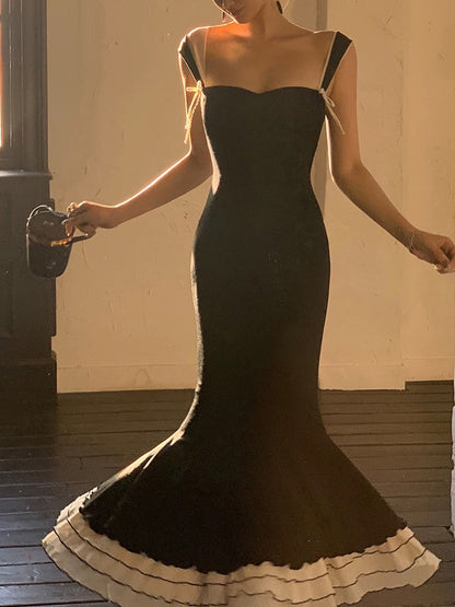 Robe de bal longue noire style sirène, jolie robe de soirée formelle 2464