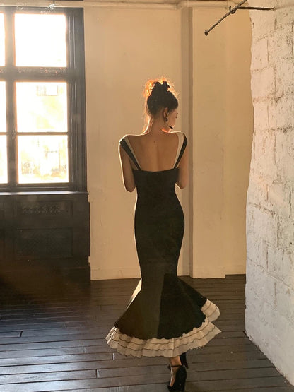 Robe de bal longue noire style sirène, jolie robe de soirée formelle 2464
