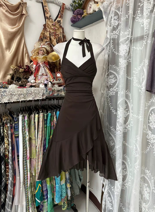 Halter A Line Short Prom Dress Formal Evening Party Dress J8486