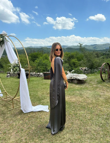 Dark Gray Long Prom Dresses Formal Evening Dress J8077