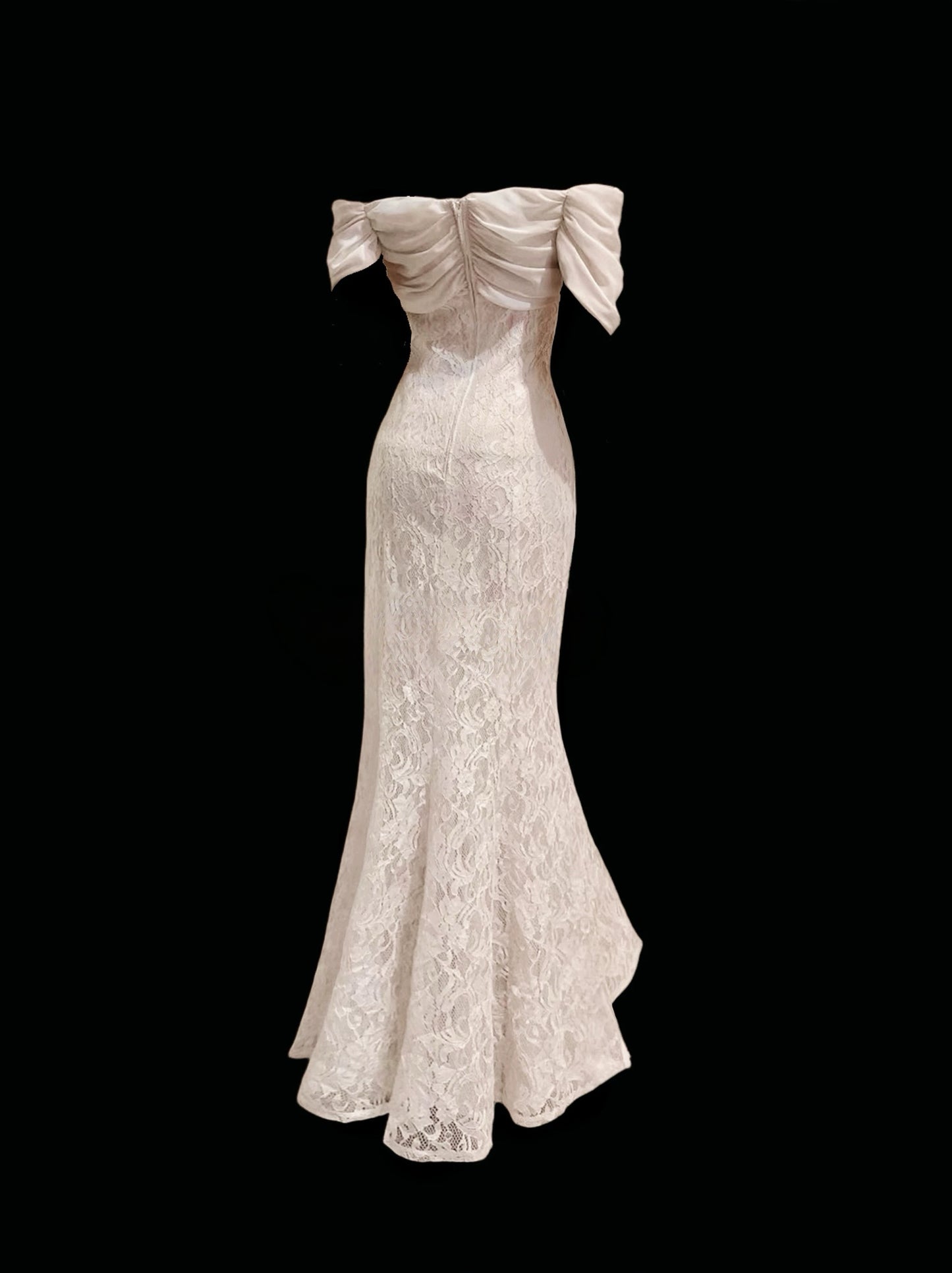 Off Shoulder Mermaid Lace Long Prom Dress Formal Evening Dress J8426