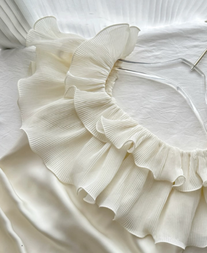 Robe de bal longue fourreau ivoire, robe de soirée féerique pour adolescentes J8405