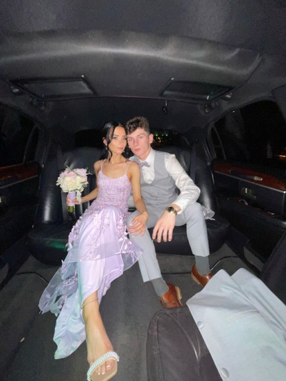 Sexy Mermaid Long Lilac Backless Lace Prom Dress Party Dresses J7531