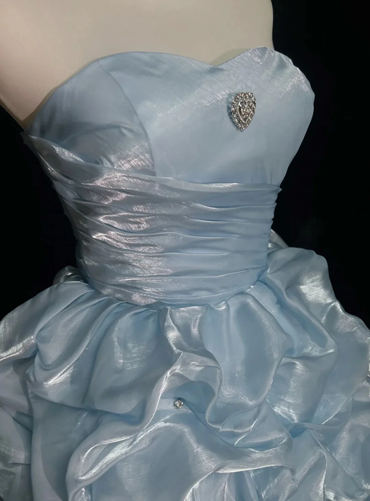 A Line Sky Blue Birthday Outfit Short Homecoming Dress  J7007