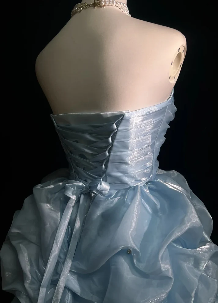 A Line Sky Blue Birthday Outfit Short Homecoming Dress  J7007