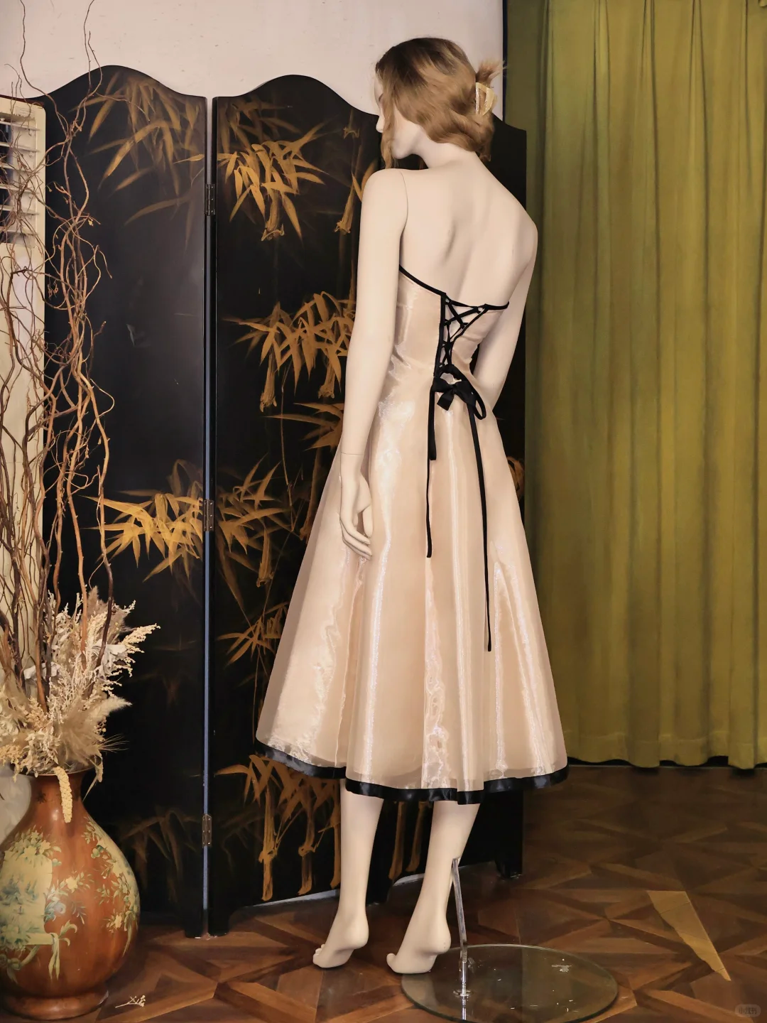 Robe de soirée trapèze bustier, jolie robe de bal de fin d'année, J8036