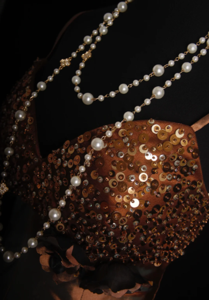 Spaghetti Strap Brown Short Prom Dress Sequin Evening Dress J8662