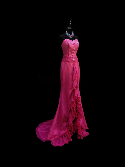 Sweetheart Mermaid Long Prom Dress Ruffle Evening Dress J8425