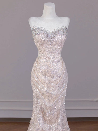 Sweetheart Meerjungfrau Pailletten Ballkleid Funkelndes Abendkleid J7094