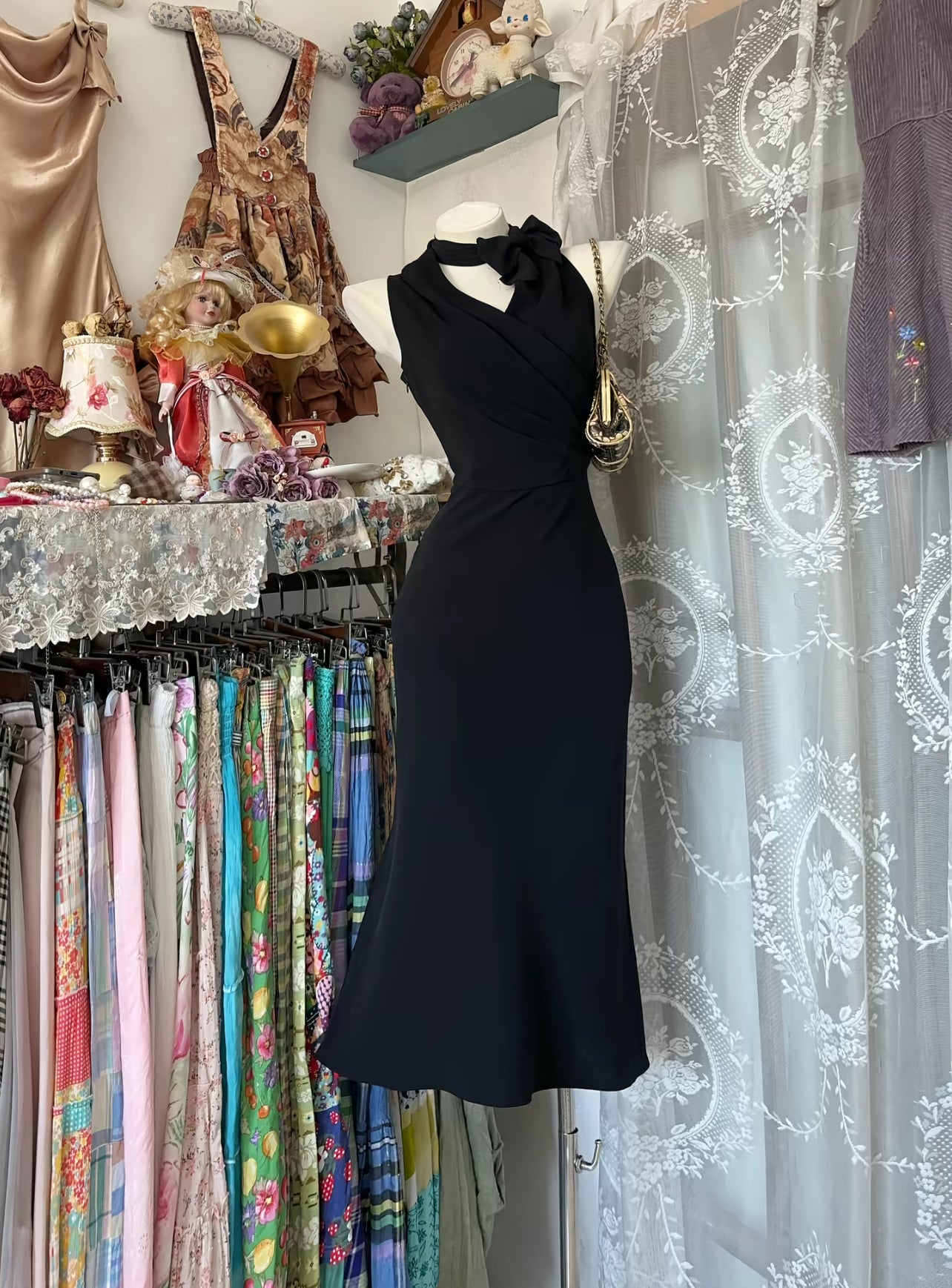 Robe de soirée fourreau noire sexy longue avec fente J8826