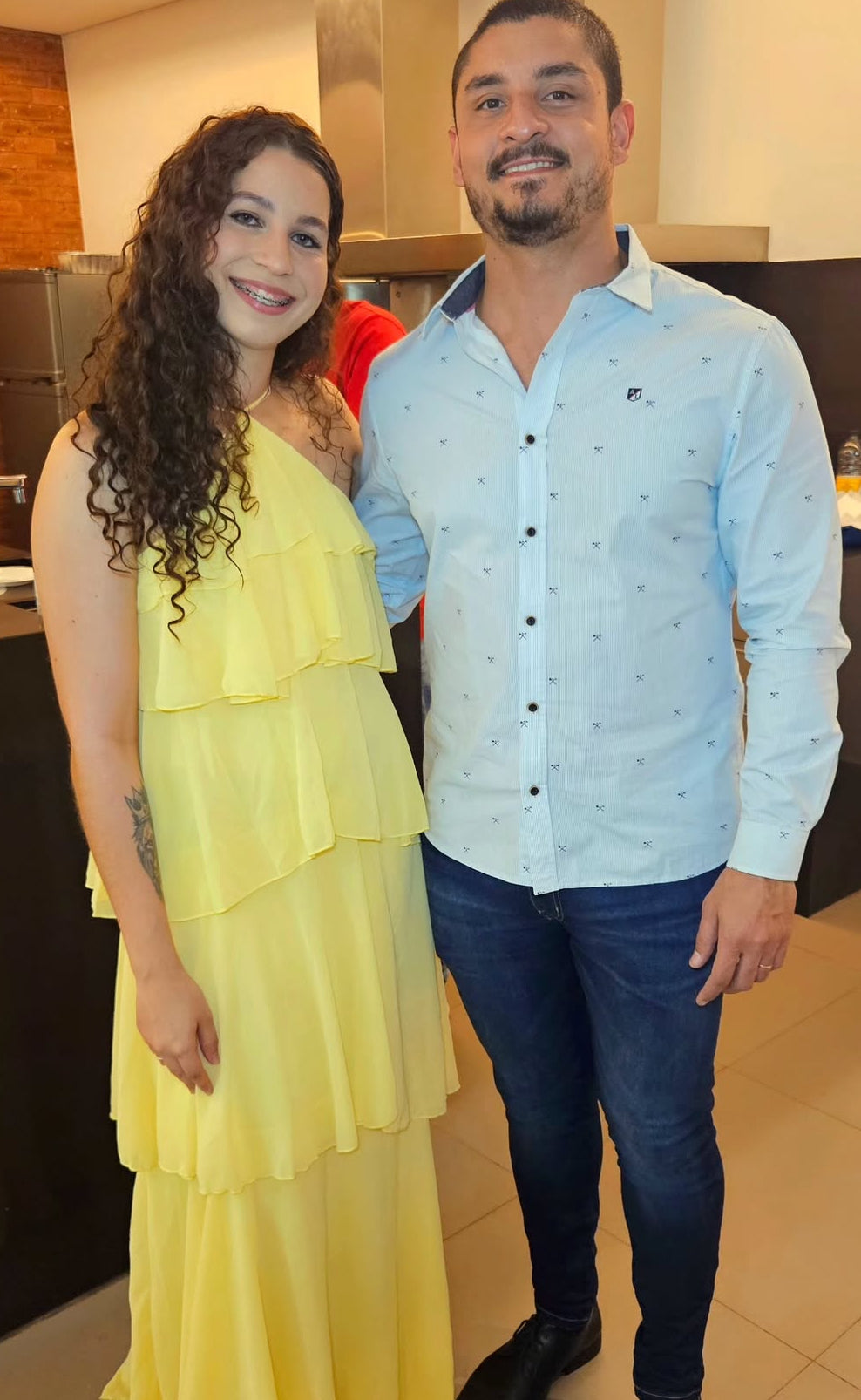 Yellow Tiered Chiffon Prom Dress Formal Graduation Dress Birthday Dress J7801