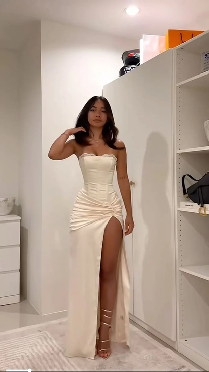 Robe de soirée longue bustier J7131