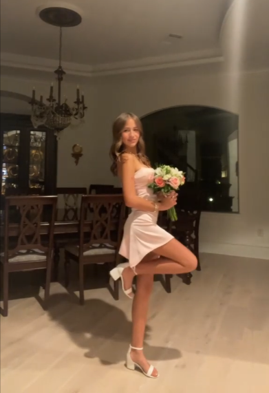Robe de soirée courte rose sans bretelles, coupe trapèze, robe d'anniversaire J7841