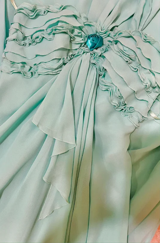 Robe de bal longue en mousseline à une épaule, robe de soirée à volants, robe de demoiselle d'honneur, J8777