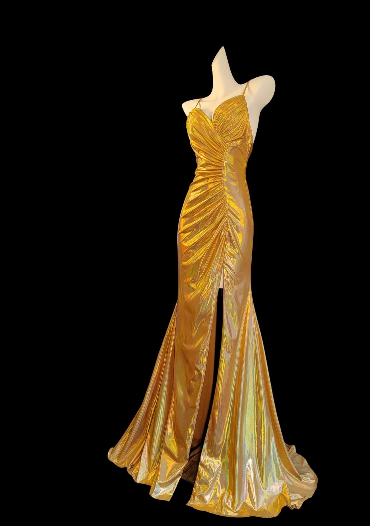 Robe de soirée sirène à bretelles spaghetti, robe de bal formelle J7321