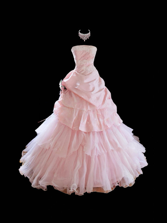 Strapless A Line Pink Birthday Dress Sweet 15 Quinceanera Dresses J8429
