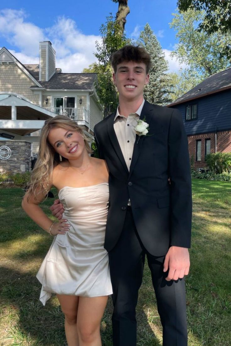 Strapless Sheath Satin Short Homecoming Dress J7267