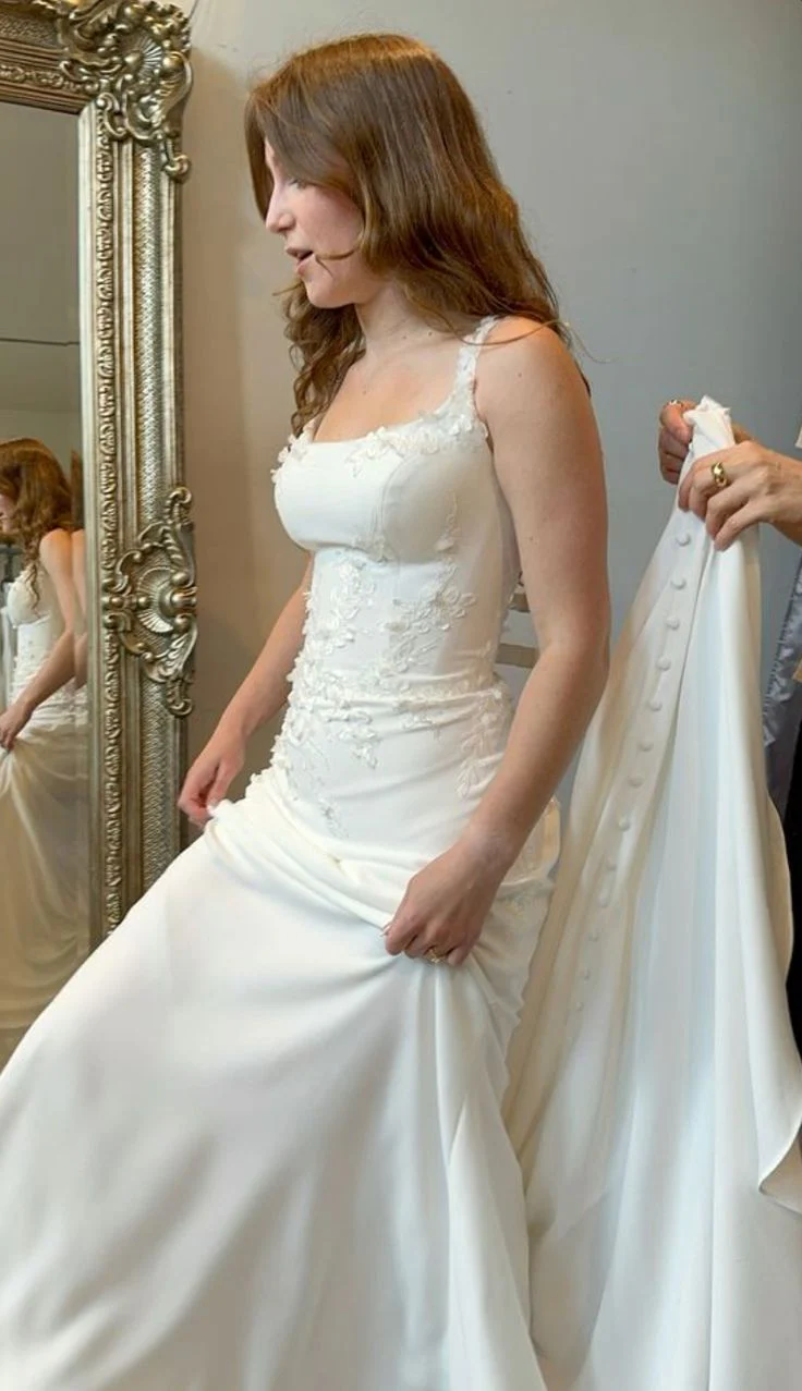 Robe de mariée longue blanche, robes de mariée simples J7417