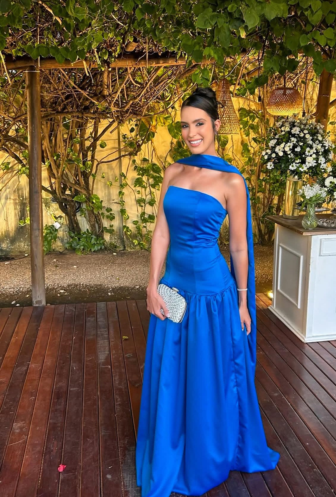 Strapless Mermaid Blue Prom Dress Wedding Guest Dress J7771