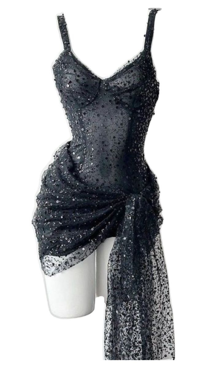 Robe de soirée rose à paillettes et bretelles, robe d'anniversaire J7240