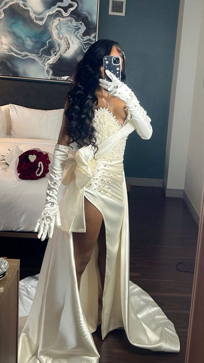 Robe de soirée fourreau noire sexy longue avec fente J8826