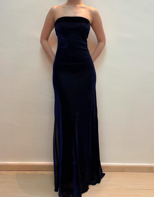 Strapless Mermaid Maxi Dress Elegant Vintage Evening Dress J8560