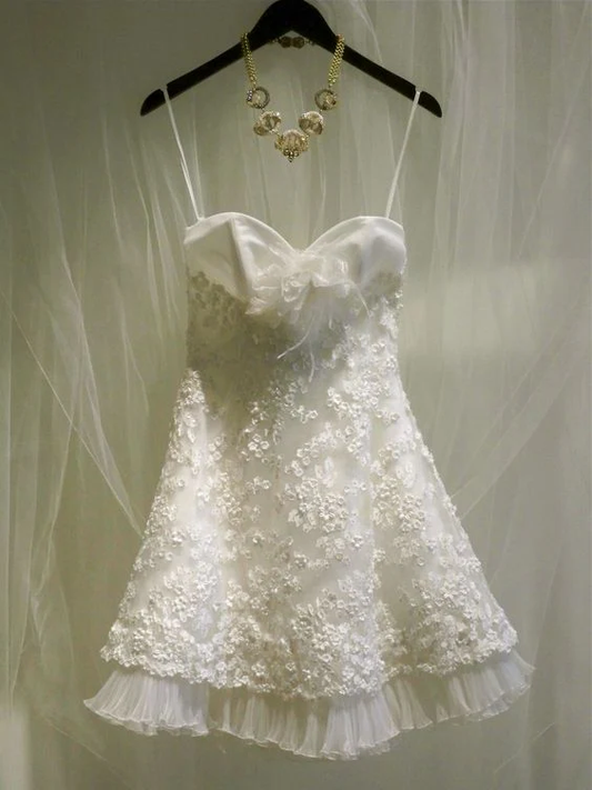 A-Linie Weißes Homecoming-Kleid Formelle Partykleider J6990