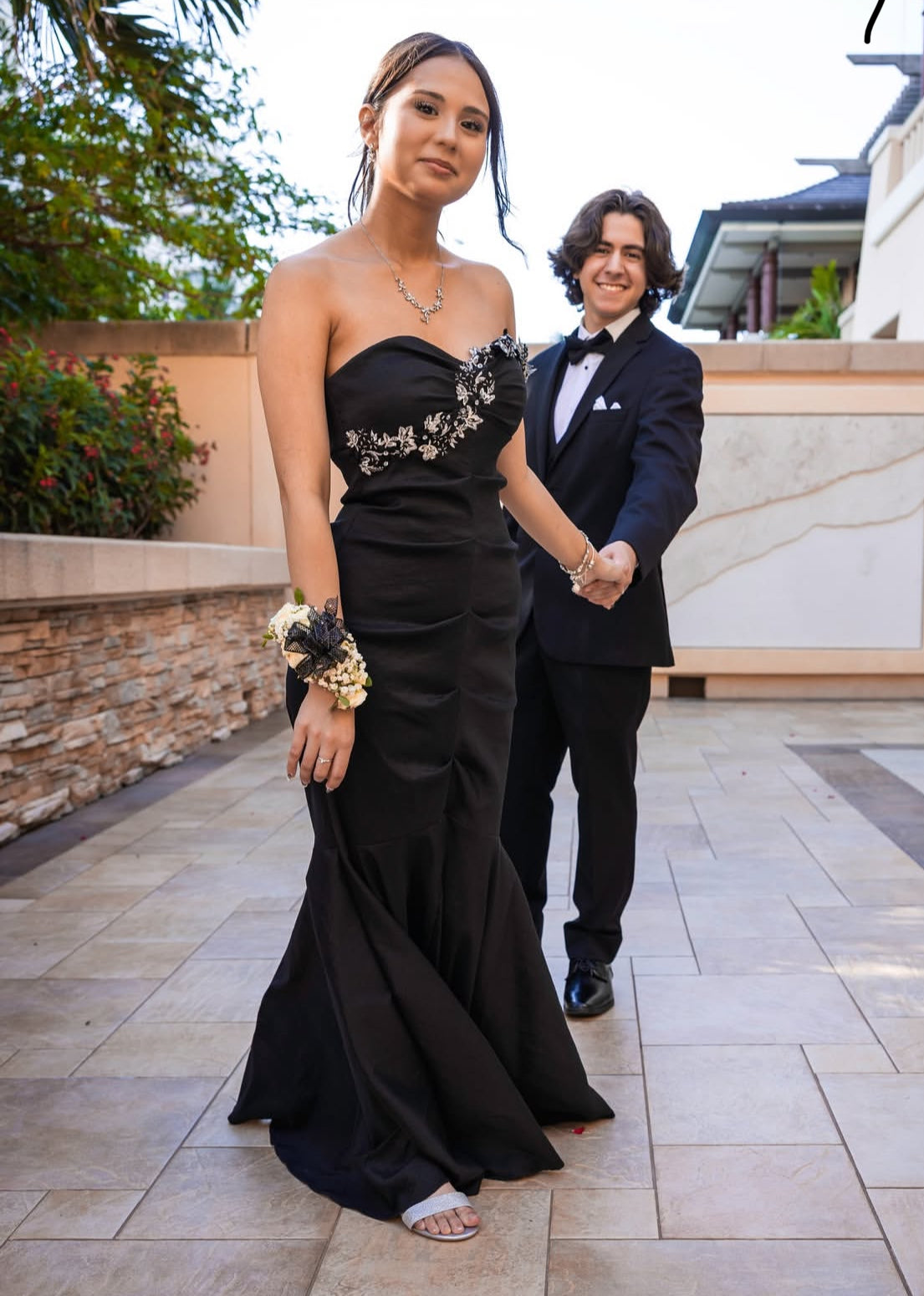 Robe de bal longue noire style sirène décolleté en cœur, robe de soirée de remise de diplôme, J7887