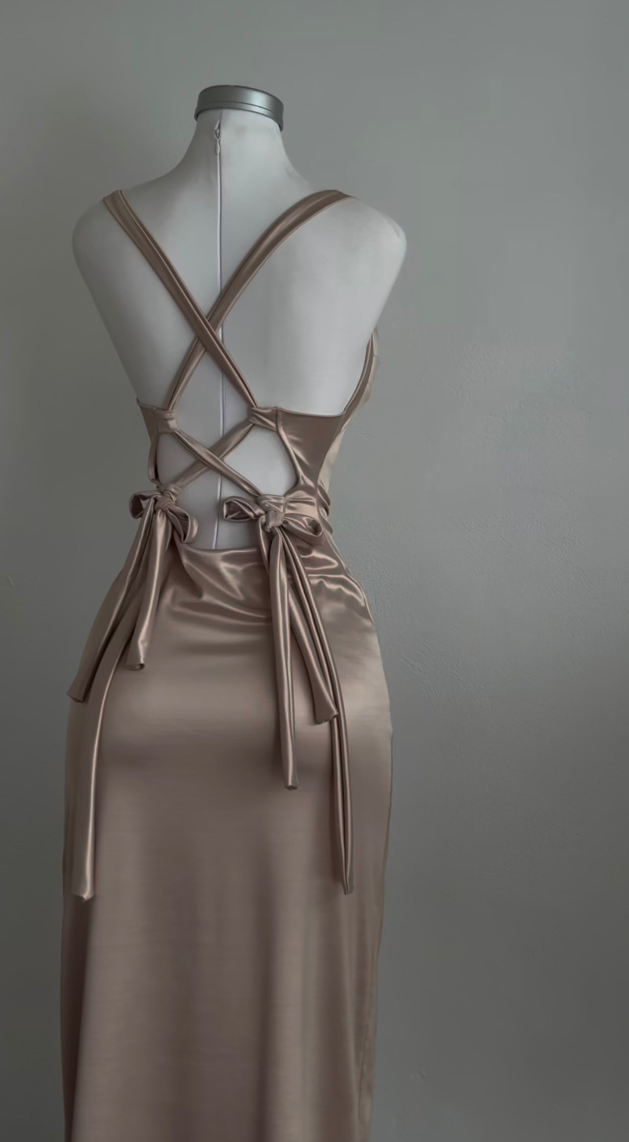 Satin Long Prom Dress Sexy Evening Dress With Slit J8596