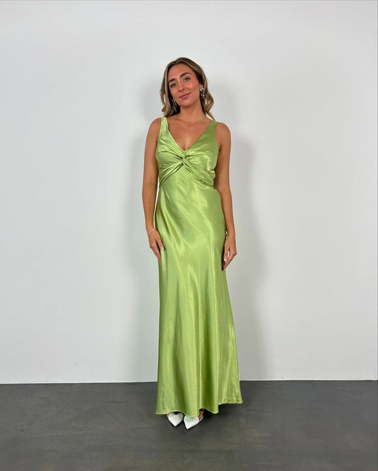 Grünes Etuikleid aus Satin, Ballkleid für formelle Abendveranstaltungen, Partykleid J5869