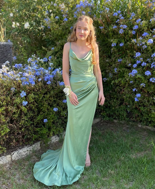 Grünes Etuikleid für Abschlussball, formelles Abendkleid, Partykleid J5870