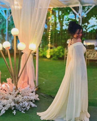 Robe de bal jaune à épaules dénudées et coupe trapèze, robe d'invitée de mariage J5877