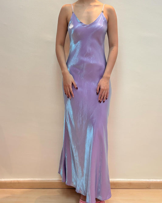 Spaghettiträger Lavendel Etui Langes Ballkleid Formales Partykleid J5879