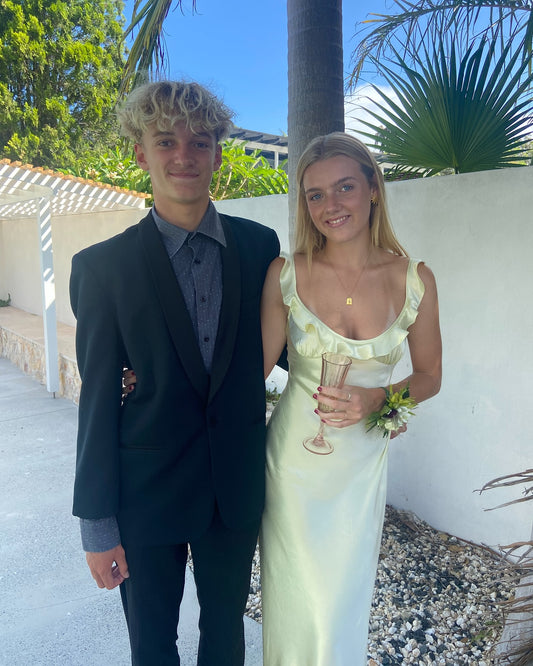 Yellow Sheath Prom Dress Ruffle Formal Evening Dress J5895