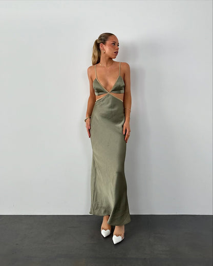 Spaghettiträger Etuikleid Ballkleid Grün Abendkleid J5910