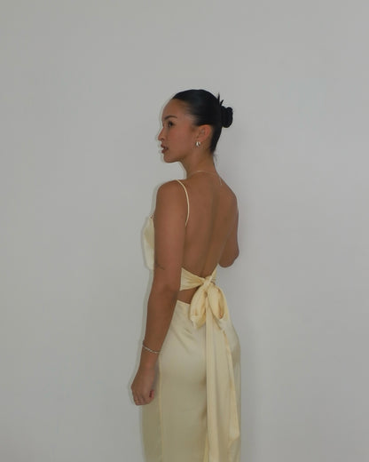 Spaghettiträger Gelb Etui Langes Ballkleid Formales Partykleid J5911