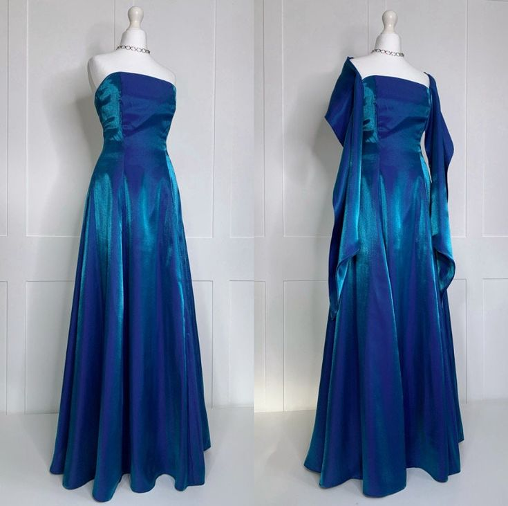 Robe de bal longue bleu marine sans bretelles, coupe trapèze, J5988
