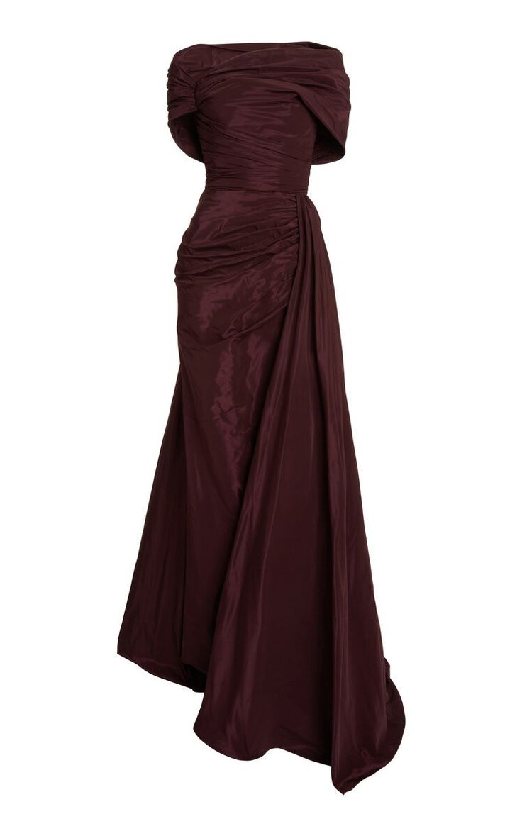 Robe de soirée longue en satin rouge foncé J5992