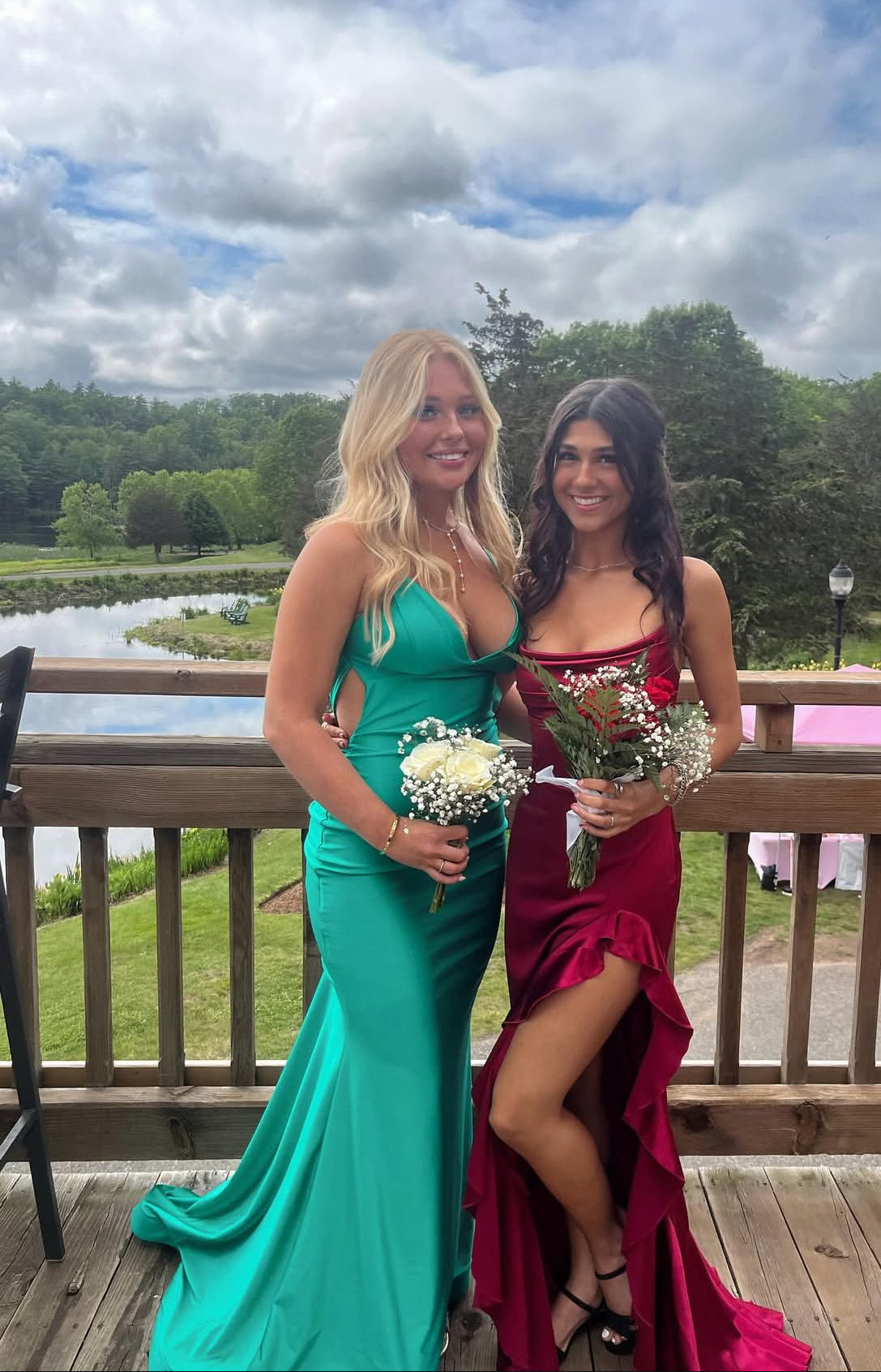 Green Mermaid Long Prom Dress Satin Evening Dress J7872