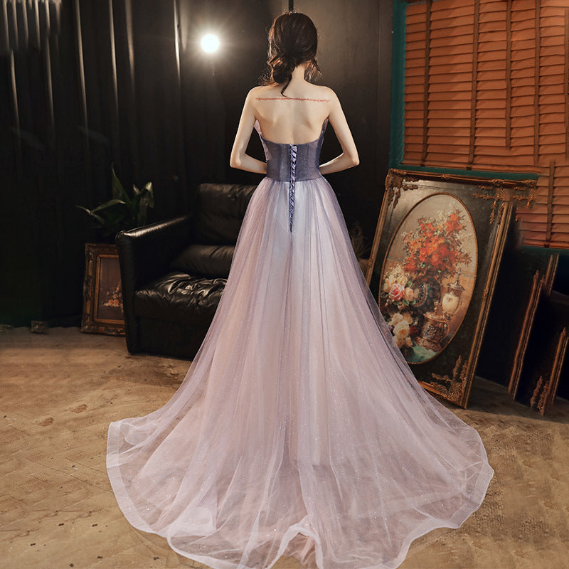 Gradient Purple Long Prom Dress A Line Evening Dress 107