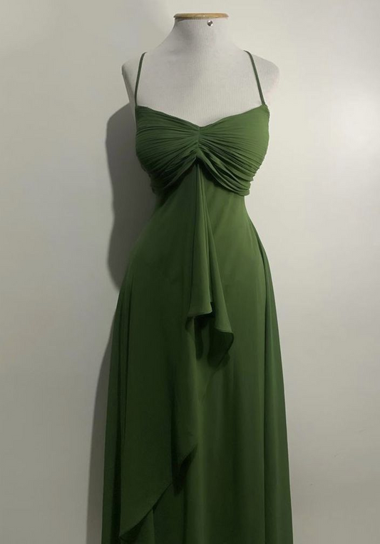 Grünes Chiffon-Langes Ballkleid A-Linie Formales Partykleid J8299
