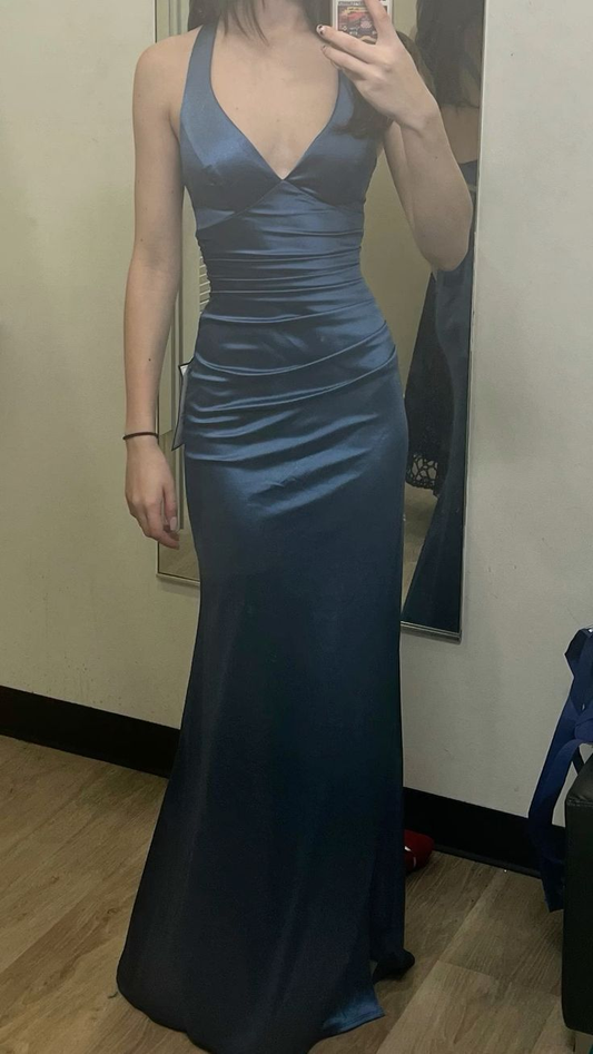 Turquoise Satin Prom Dress Mermaid Formal Party Dress J6058