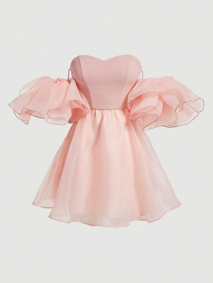 Rosa A-Linie Kurzes Ballkleid mit Herzausschnitt und Homecoming-Kleid J6100