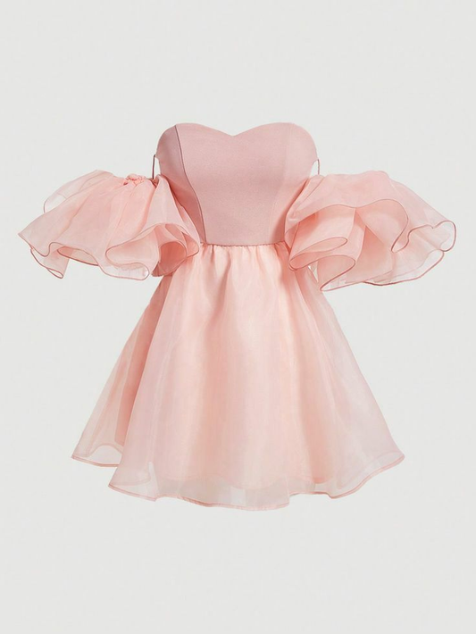Sweetheart Pink A Line Short Prom Dress Homecoming Dress J6100